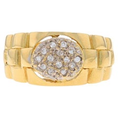 Bracelet en or jaune avec diamants - 18k Round Brilliant .10ctw Link Ring