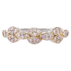 Anneau en or jaune avec diamant en grappe - Anneau de mariage en or jaune 18k avec diamant rond brillant .32ctw
