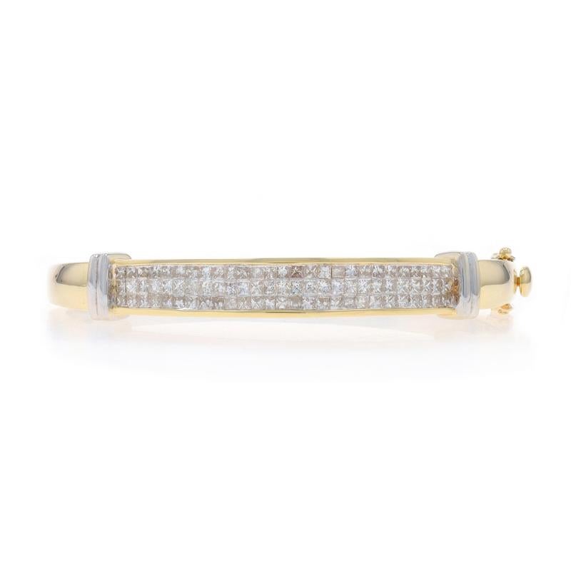 Contenu métallique : Or jaune 14k et or blanc 14k

Informations sur les pierres

Diamants naturels
Carat(s) : 3.00ctw
Coupe : Princesse
Couleur : I - J - K.
Clarté : SI1 - I1

Total des carats : 3.00ctw

Style : Bracelet en grappe
Type de fermeture