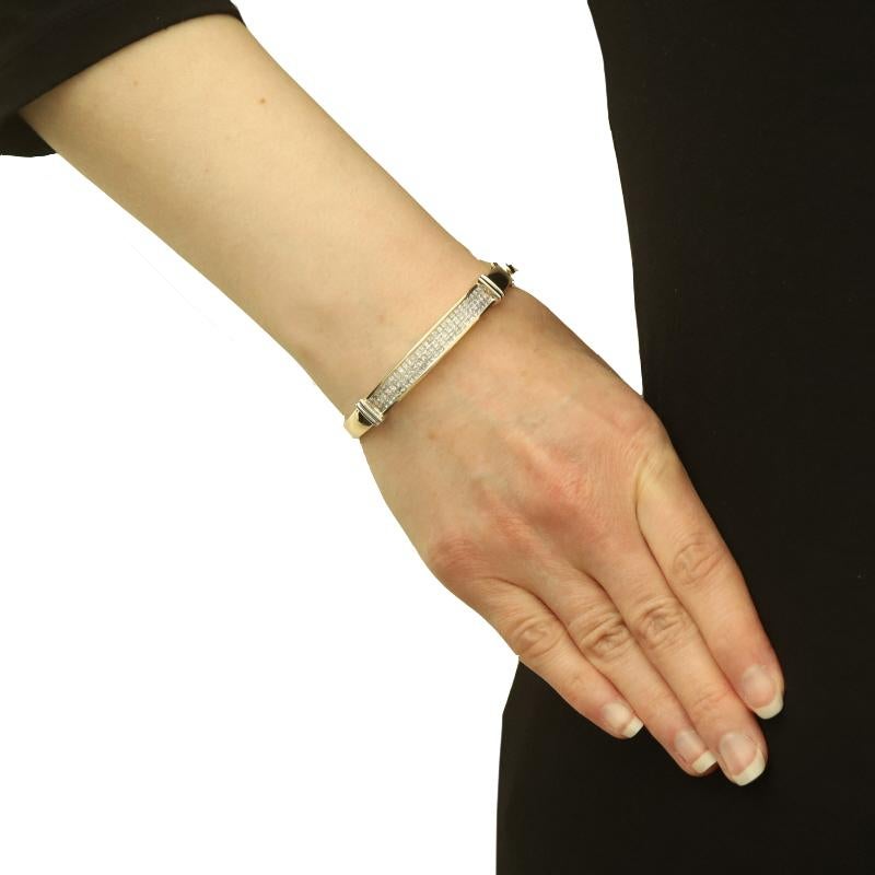 Taille princesse Bracelet en or jaune avec grappes de diamants 6 1/2
