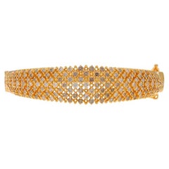 Bracelet en or jaune avec grappe de diamants - 21k Round Brilliant 3.42ctw