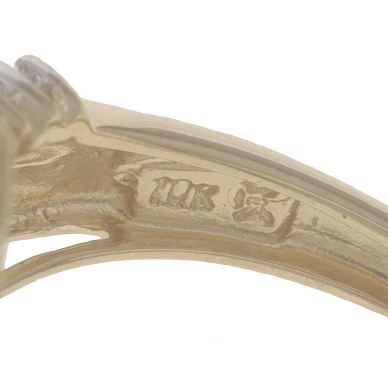 Gelbgold Diamant-Cluster- Bypass-Ring aus Gelbgold - 10k rund & Baguette .50ctw 2