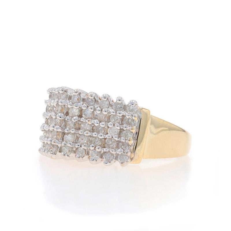 Gelbgold-Diamant-Cluster-Cocktailband 10k Runde Brillant .71ctw abgestufter Ring im Zustand „Hervorragend“ in Greensboro, NC