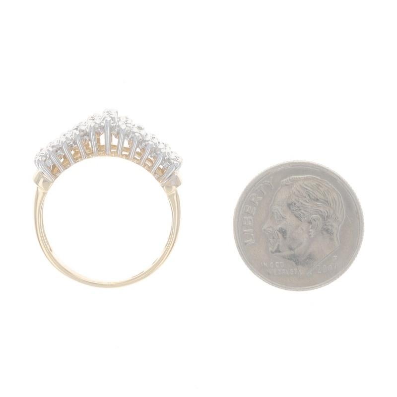 Gelbgold-Diamant-Cluster-Cocktailband 10k Runde Brillant .71ctw abgestufter Ring 1