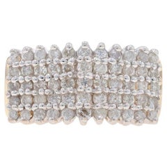 Gelbgold-Diamant-Cluster-Cocktailband 10k Runde Brillant .71ctw abgestufter Ring