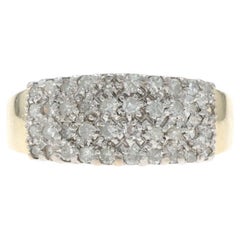 Yellow Gold Diamond Cluster Cocktail Band 10k Single .50ctw Ring