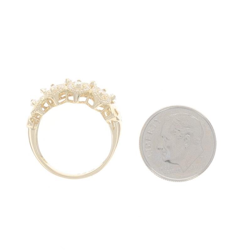 Yellow Gold Diamond Cluster Cocktail Band -14k Marquise Single .55ctw Loops Ring For Sale 1