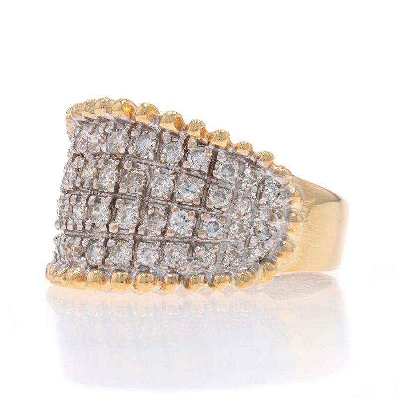 Bracelet cocktail en or jaune avec diamants en grappe - Bague en or jaune 14k avec diamants ronds et brillants 1.00ctw Excellent état - En vente à Greensboro, NC