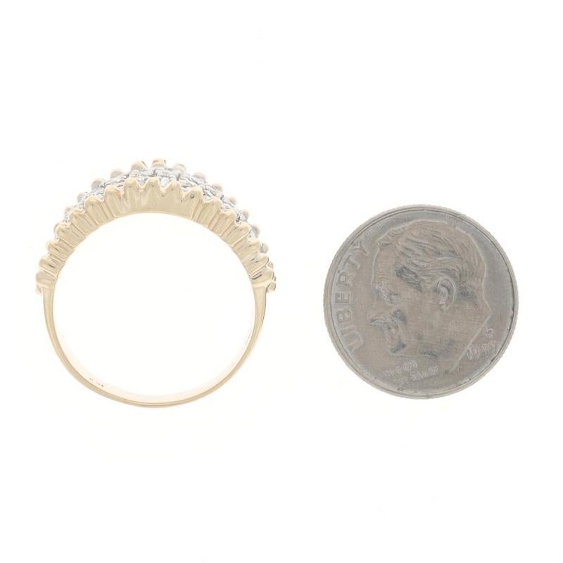 Bracelet cocktail en or jaune avec diamants en grappe - Bague en or jaune 14k avec diamants ronds et brillants 1.00ctw en vente 1