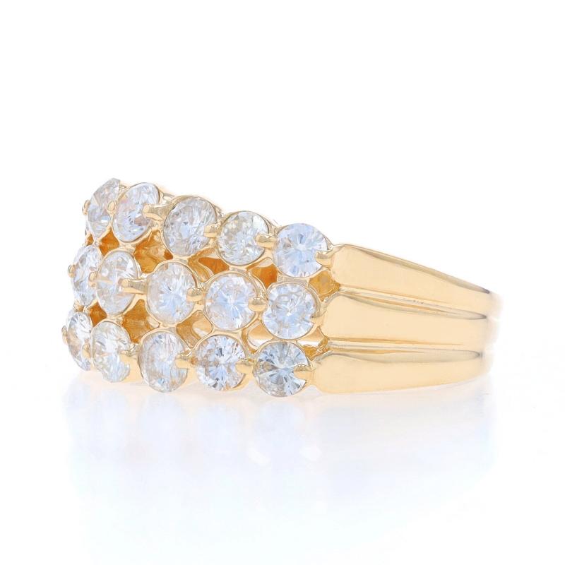 Gelbgold Diamant-Cluster-Cocktail-Band - 14k Runde Brillant 2,00ctw Ring im Zustand „Hervorragend“ im Angebot in Greensboro, NC