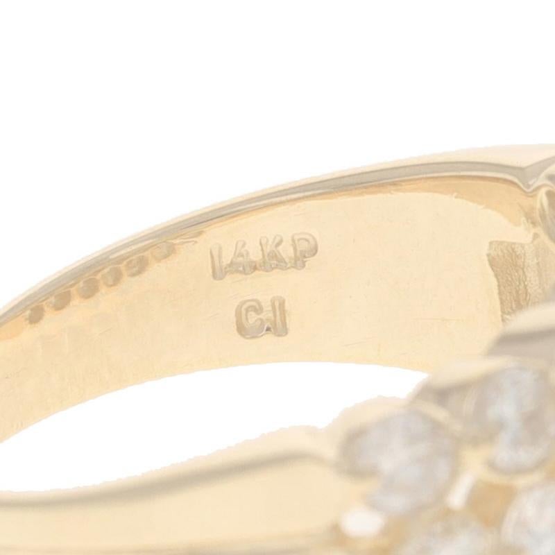 Gelbgold Diamant-Cluster-Cocktail-Band - 14k Runde Brillant 2,00ctw Ring im Angebot 2
