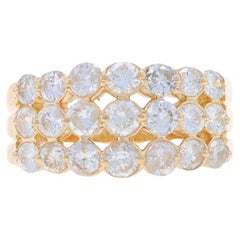 Gelbgold Diamant-Cluster-Cocktail-Band - 14k Runde Brillant 2,00ctw Ring