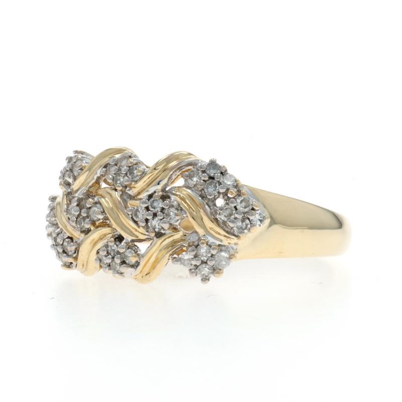 Yellow Gold Diamond Cluster Cocktail Band - 14k Single Cut .30ctw Ring im Zustand „Hervorragend“ im Angebot in Greensboro, NC