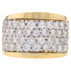 Yellow Gold Diamond Cluster Cocktail Band -18k Round Brilliant 2.00ctw Pavé Ring