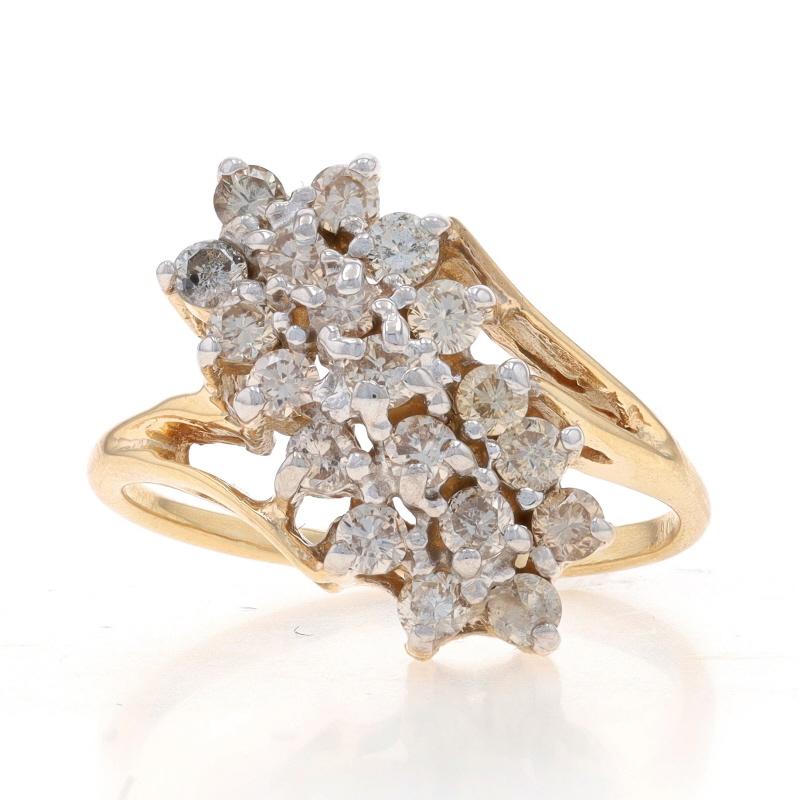 Size: 7 1/4
Sizing Fee: Up 2 sizes for $35 or Down 2 sizes for $35

Metal Content: 10k Yellow Gold & 10k White Gold

Stone Information

Natural Diamonds
Carat(s): 1.00ctw
Cut: Round Brilliant
Color: Champagne Brown
Clarity: SI1 - SI2

Total Carats: