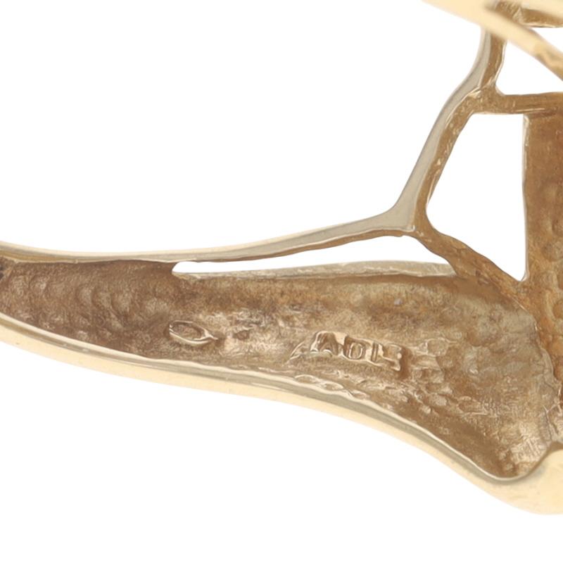 Anello bypass con cluster di diamanti in oro giallo - 10k Brilliante rotondo 1,00ctw in vendita 2