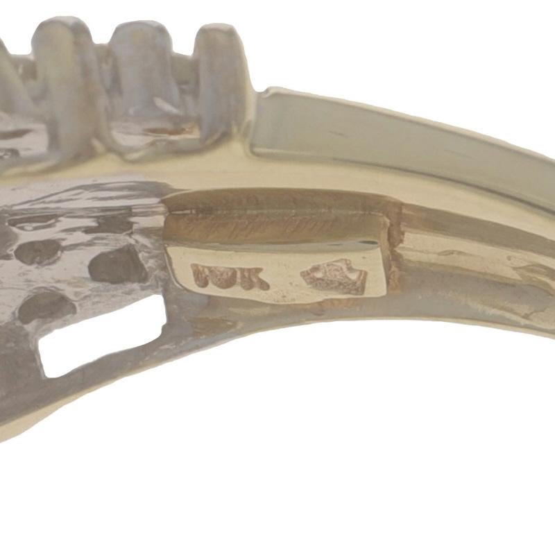 Yellow Gold Diamond Cluster Cocktail Bypass Ring - 10k Single Cut 1.00ctw 3