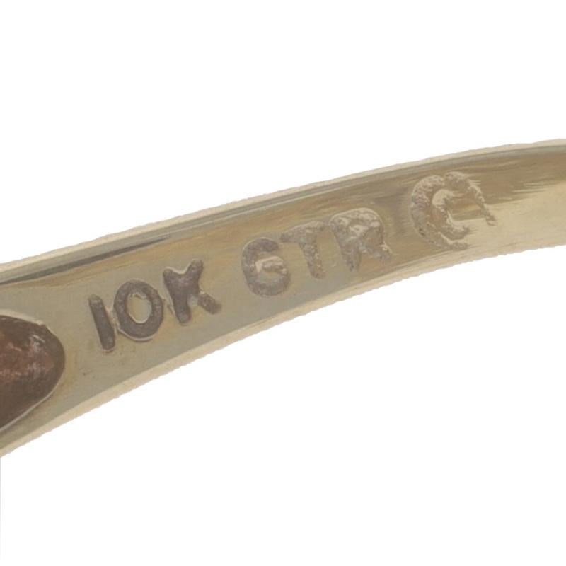 Gelbgold Diamant-Cluster-Cocktail- Bypass-Cocktailring - 10k Einzelschliff .15ctw 1