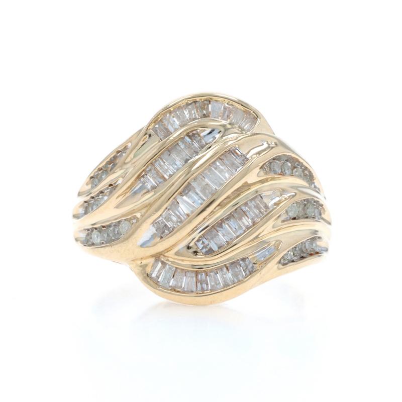 Taille : 9
Frais de taille : Up&Up pour 40 $ ou Down pour 40 $.

Contenu du métal : Or jaune 14k

Informations sur les pierres

Diamants naturels
Carat(s) : 1.00ctw
Coupe : Baguette et simple
Couleur : G - H
Clarté : I1 - I2

Total des carats :