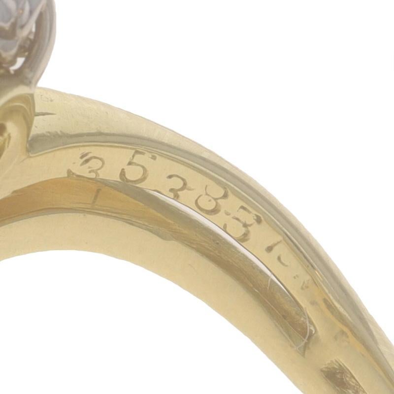 Anello bypass con cluster di diamanti in oro giallo - Cascata di diamanti rotondi da 2,36 carati (18k) in vendita 2