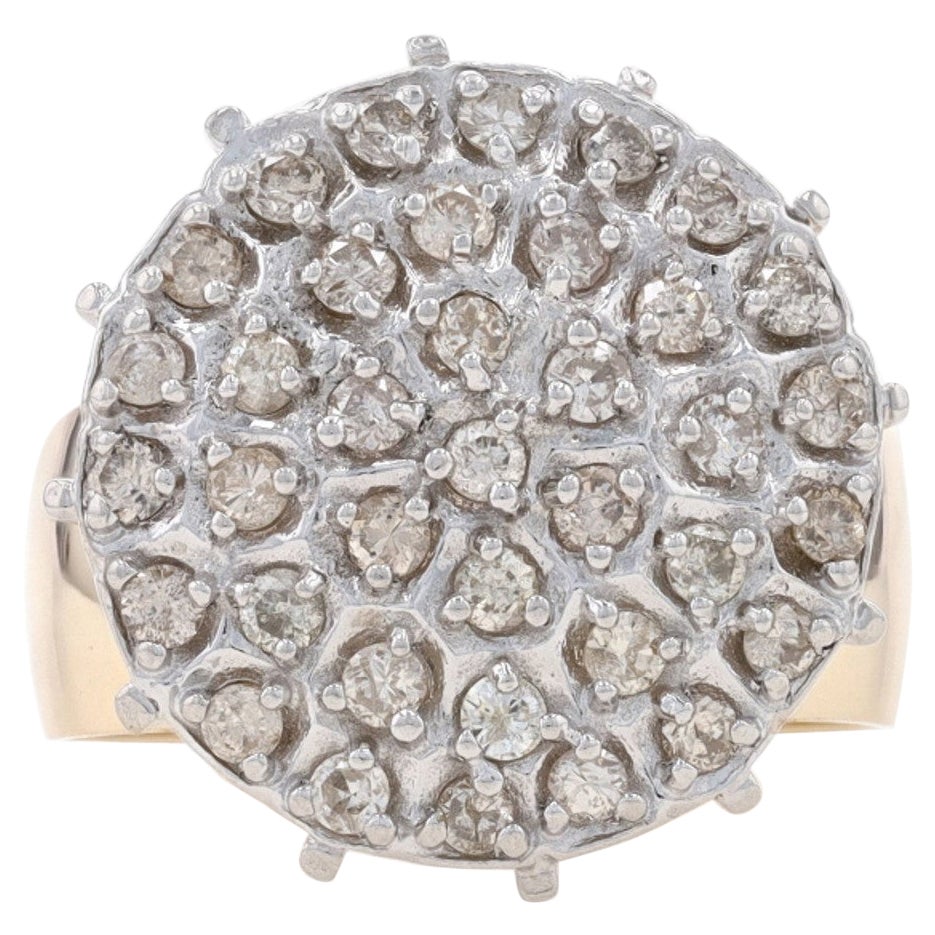 Gelbgold Diamant-Cluster-Cocktail-Ring 10k rund brillant 1,00ctw Verlobung