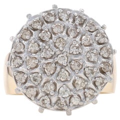 Gelbgold Diamant-Cluster-Cocktail-Ring 10k rund brillant 1,00ctw Verlobung