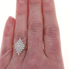 Yellow Gold Diamond Cluster Cocktail Ring - 10k Round Brilliant .25ctw