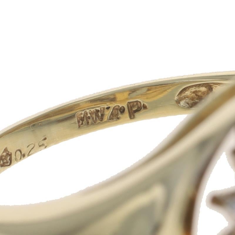 Anello da cocktail con cluster di diamanti in oro giallo - 10k - Brilliante rotondo da 0,25 ct. in vendita 2