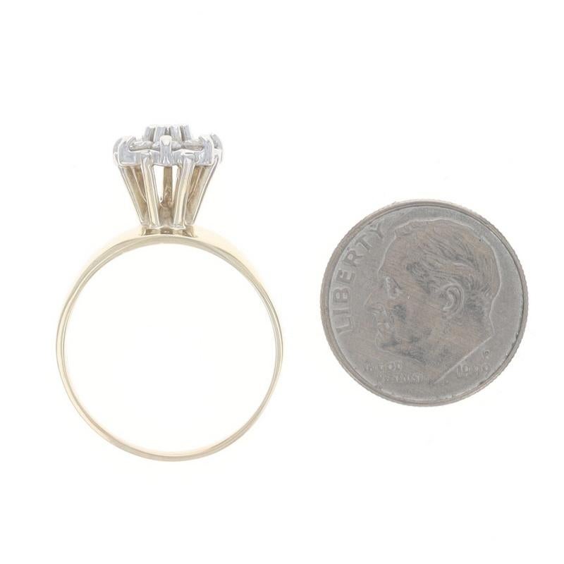 Yellow Gold Diamond Cluster Cocktail Ring -10k Round Brilliant .50ctw Engagement For Sale 1