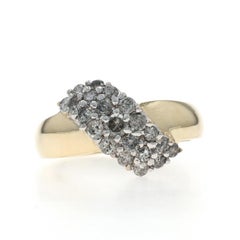Yellow Gold Diamond Cluster Cocktail Ring - 10k Round Brilliant .50ctw