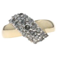 Yellow Gold Diamond Cluster Cocktail Ring - 10k Round Brilliant .50ctw