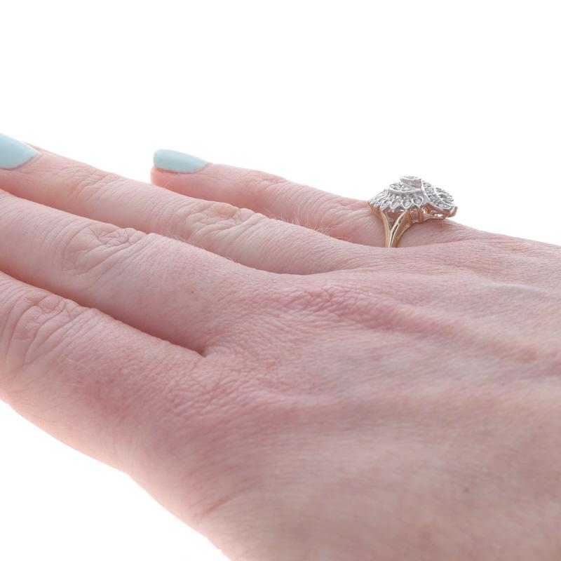 Women's Yellow Gold Diamond Cluster Cocktail Ring - 10k Single .33ctw For Sale