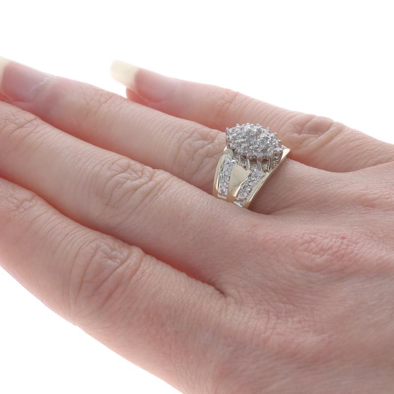 Women's Yellow Gold Diamond Cluster Cocktail Ring - 10k Single Cut .33ctw For Sale