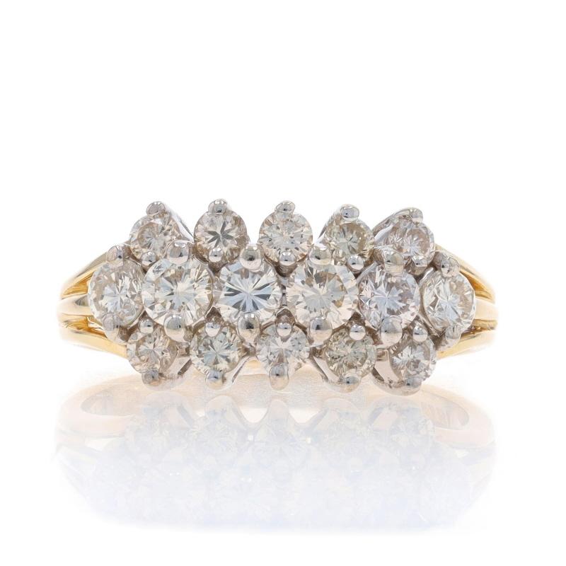 Größe: 6 1/2
Gebühr für Größenanpassung: Up 2 1/2 Größen für $35 oder Down 1 1/2 Größen für $35

Metallgehalt: 14k Gelbgold & 14k Weißgold

Informationen zu Stein

Natürliche Diamanten
Karat(e): .95ctw
Schliff: Runder Brillant
Farbe: L - M
Reinheit: