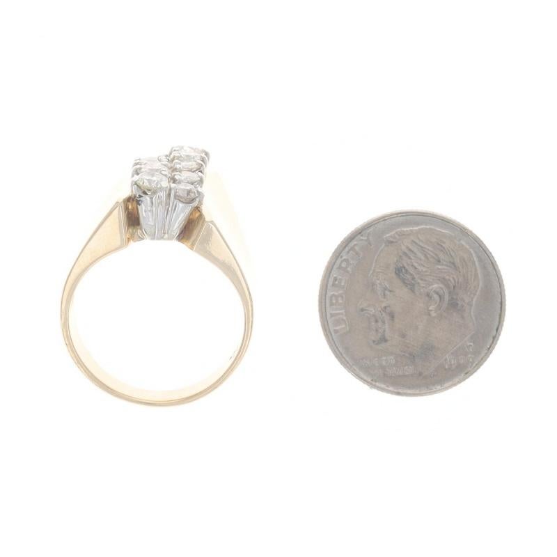 Bague cocktail en or jaune avec grappe de diamants - 14k Round Brilliant 1.00ctw en vente 1
