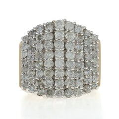 Yellow Gold Diamond Cluster Cocktail Ring - 14k Round Brilliant 2.50ctw