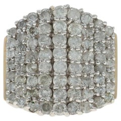 Yellow Gold Diamond Cluster Cocktail Ring - 14k Round Brilliant 2.50ctw
