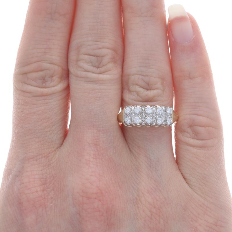 Round Cut Yellow Gold Diamond Cluster Cocktail Ring - 14k Round Brilliant .30ctw For Sale