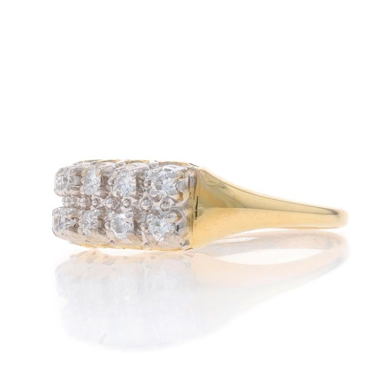 Yellow Gold Diamond Cluster Cocktail Ring - 14k Round Brilliant .30ctw In Excellent Condition For Sale In Greensboro, NC