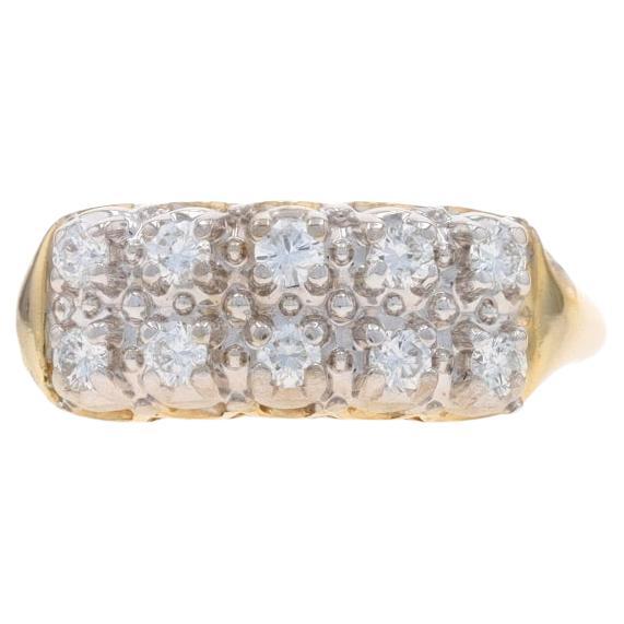 Yellow Gold Diamond Cluster Cocktail Ring - 14k Round Brilliant .30ctw