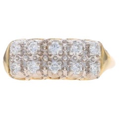 Yellow Gold Diamond Cluster Cocktail Ring - 14k Round Brilliant .30ctw