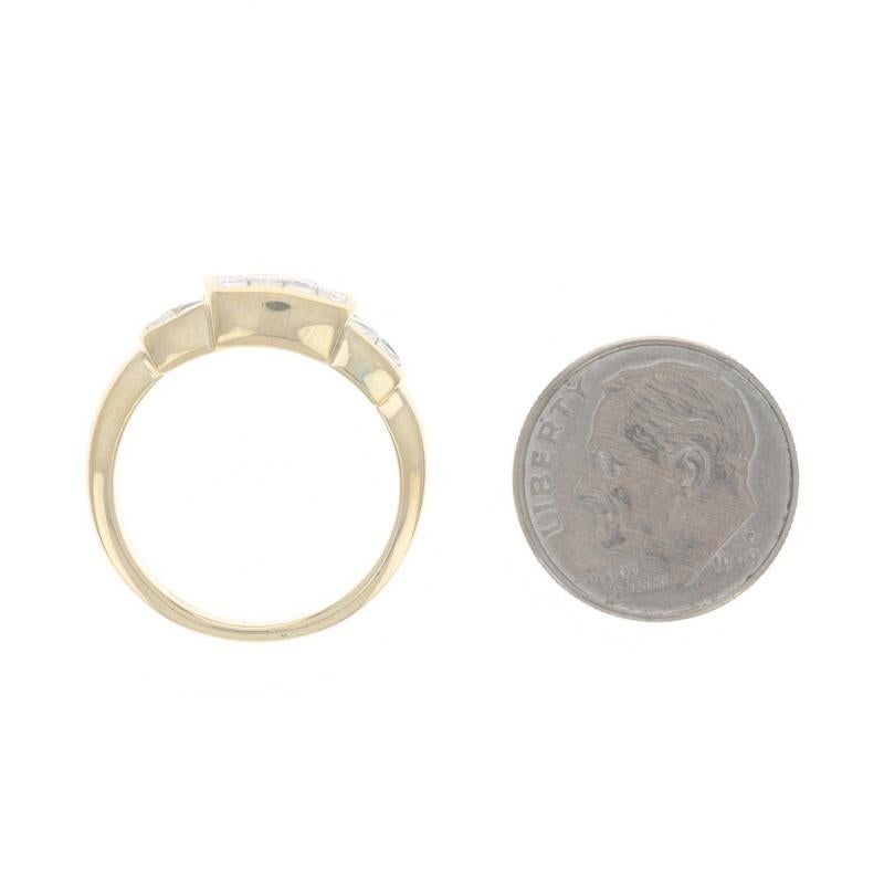 Anillo de cóctel de oro amarillo con racimo de diamantes 18k Princess 1.50ctw SZ 7 1/4 en venta 1