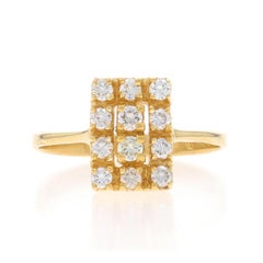 Yellow Gold Diamond Cluster Cocktail Ring - 18k Round Brilliant .40ctw