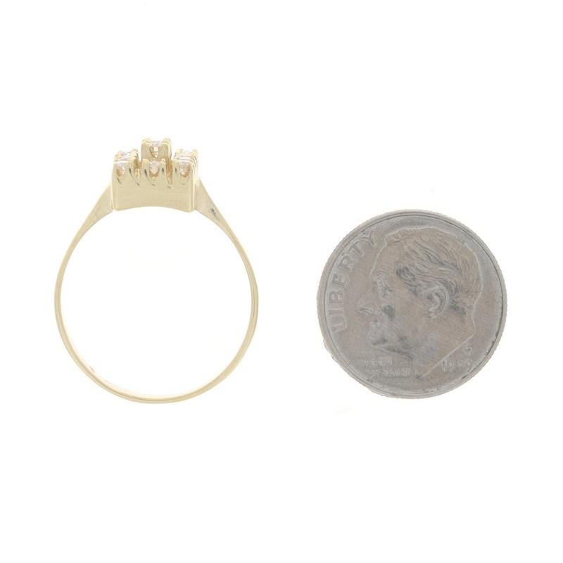 Yellow Gold Diamond Cluster Cocktail Ring - 18k Round Brilliant .40ctw For Sale 1
