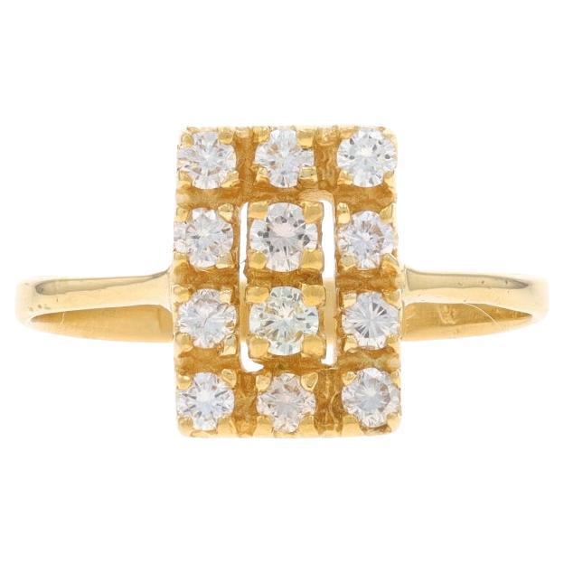 Yellow Gold Diamond Cluster Cocktail Ring - 18k Round Brilliant .40ctw