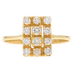 Yellow Gold Diamond Cluster Cocktail Ring - 18k Round Brilliant .40ctw