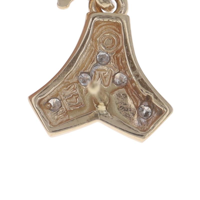 Donna Yellow Gold Diamond Cluster Dangle Earrings - 14k Round Brilliant .50ctw Pierced in vendita