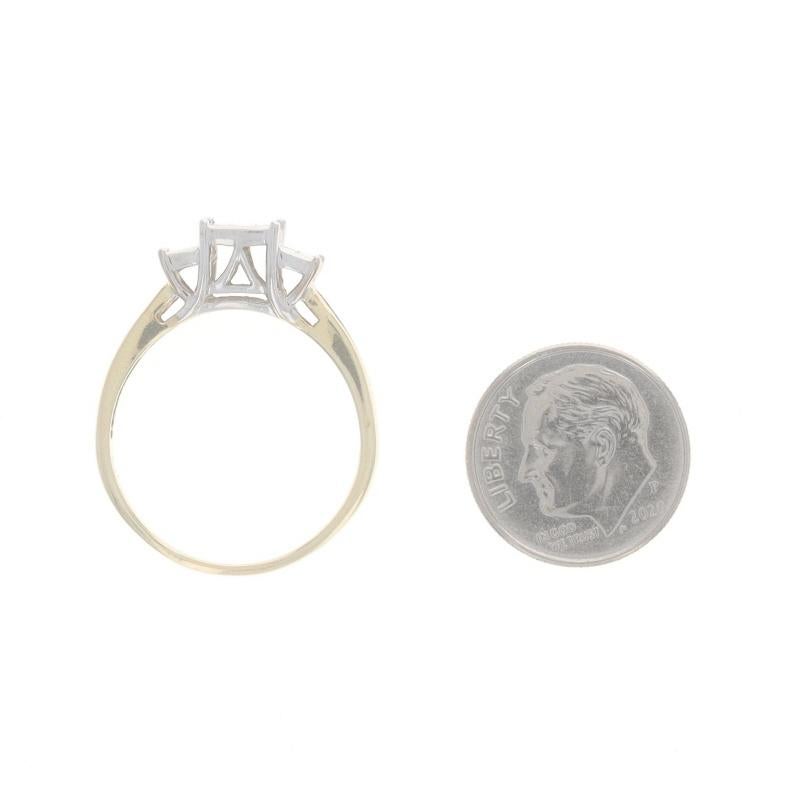 Yellow Gold Diamond Cluster Engagement Ring 10k Princess1.00ctw Three-Stone Insp For Sale 1
