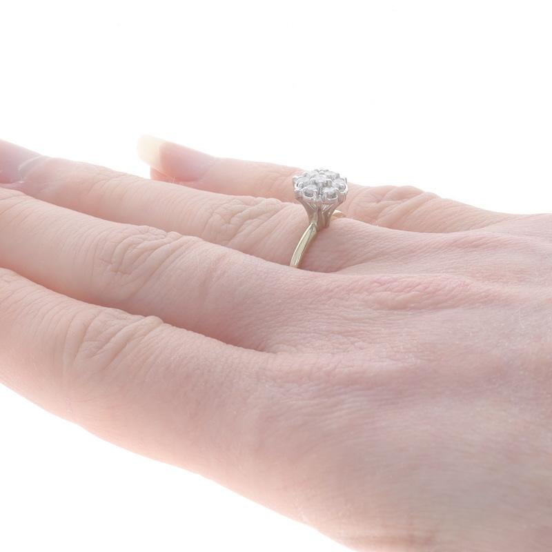 Gelbgold Diamant Cluster Verlobungsring - 14k Runde Brillant .25ctw Floral Damen