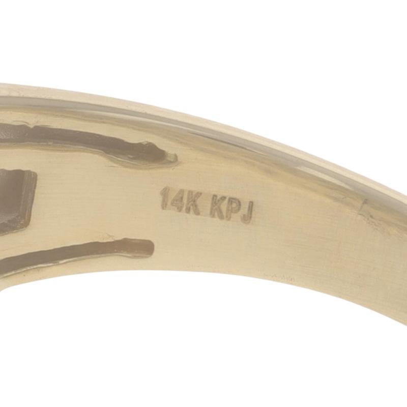 Bague en or jaune avec halo de diamants 14k Rond Princesse Baguette 2.00ctw en vente 1